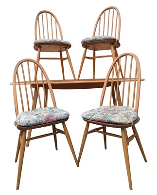 Lot 55 - ERCOL FURNITURE - WINDSOR - REFECTORY DINING TABLE & CHAIRS