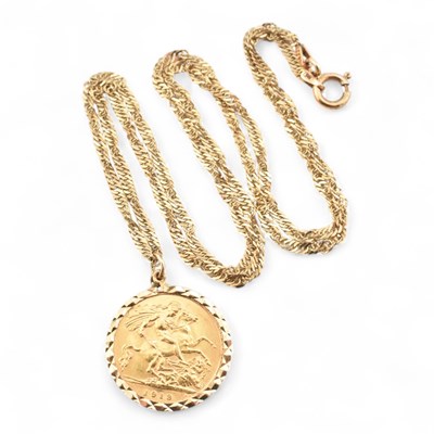 Lot 120 - HALF SOVEREIGN PENDANT NECKLACE