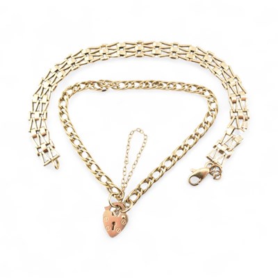 Lot 487 - TWO 9CT GOLD BRACELETS
