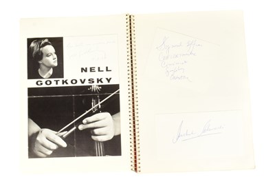 Lot 190 - MUSICIANS - LARGE ALBUM OF MID-CENTURY MUSICIAN AUTOGRAPHS