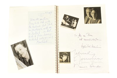Lot 190 - MUSICIANS - LARGE ALBUM OF MID-CENTURY MUSICIAN AUTOGRAPHS