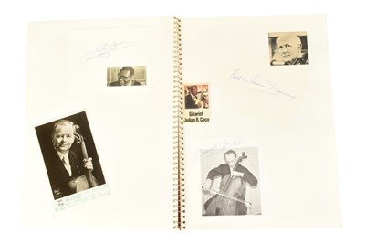 Lot 190 - MUSICIANS - LARGE ALBUM OF MID-CENTURY MUSICIAN AUTOGRAPHS