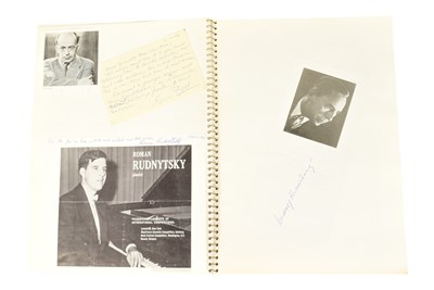Lot 190 - MUSICIANS - LARGE ALBUM OF MID-CENTURY MUSICIAN AUTOGRAPHS
