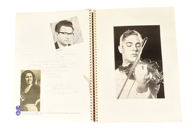 Lot 190 - MUSICIANS - LARGE ALBUM OF MID-CENTURY MUSICIAN AUTOGRAPHS
