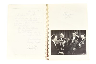 Lot 190 - MUSICIANS - LARGE ALBUM OF MID-CENTURY MUSICIAN AUTOGRAPHS