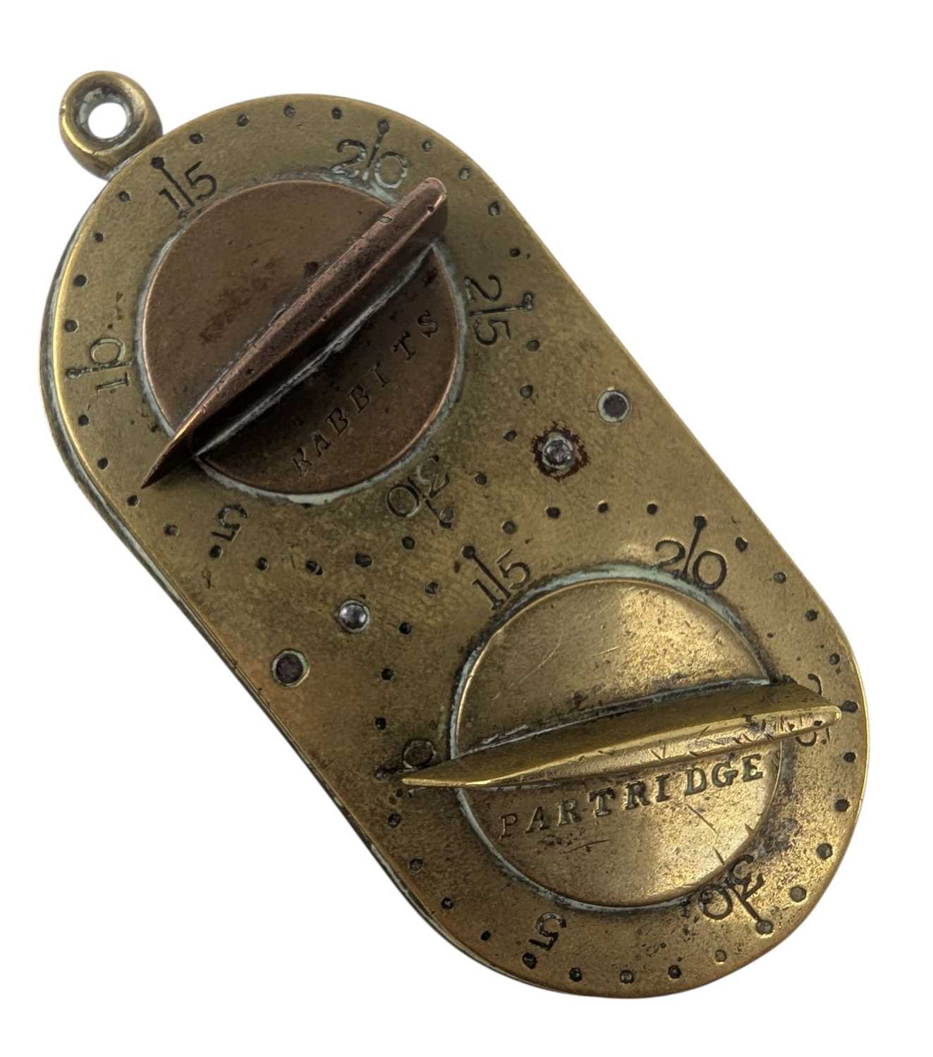 Lot 20 - G. & J. W HAWKLEY - 19TH CENTURY VICTORIAN BRASS HUNTING GAME COUNTER