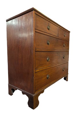 Lot 361 - GEORGE III 19TH CENTURY MAHOGANY CHEST OF DRAWERS