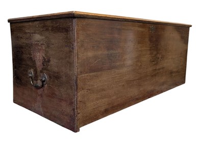 Lot 407 - LARGE EARLY 19TH CENTURY CAMPHORWOOD BLANKET BOX CHEST