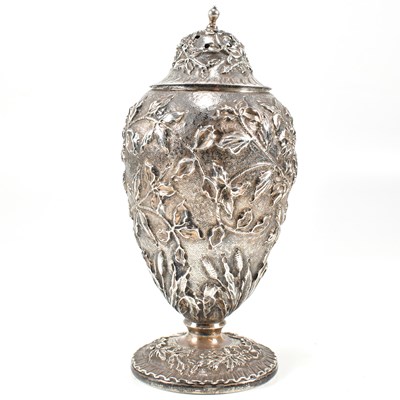 Lot 34 - 925 SILVER S KIRK & SONS LIDDED SILVER SIFTER - SHAKER