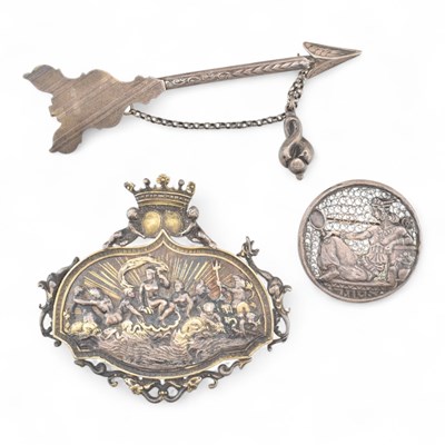 Lot 72 - TWO 19TH CENTURY BROOCH PINS & 20TH CENTURY BROOCH