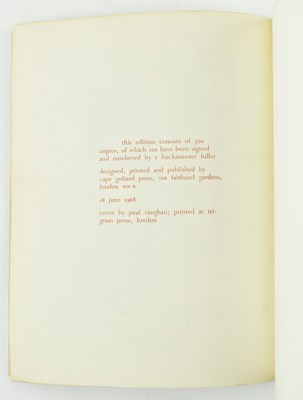 Lot 110 - BUCKMINSTER FULLER, R. WHAT I AM TRYING TO DO SIGNED & DEDICATED LIM ED