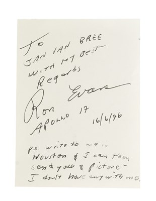 Lot 124 - SPACE EXPLORATION - RON EVANS (D.1990) - APOLLO 17 AUTOGRAPH