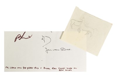 Lot 176 - ART & DESIGN - BERNARD LEACH (POTTER) - AUTOGRAPH & SKETCH