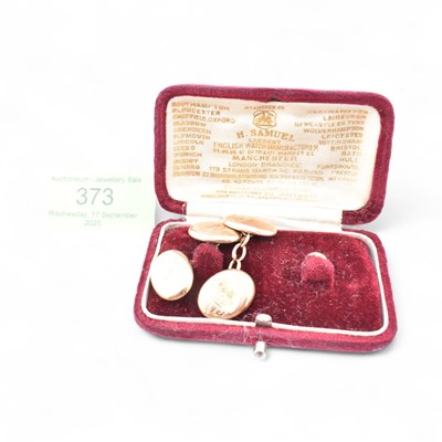 Lot 373 - PAIR OF EARLY 20TH CENTURY 9CT GOLD CUFFLINKS