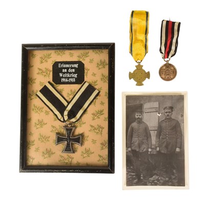 Lot 542 - WWI FIRST WORLD WAR IRON CROSS & PRUSSIAN COMMEMORATIVE MEDALS