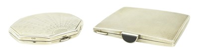 Lot 54 - TWO 20TH CENTURY ART DECO HALLMARKED SILVER COMPACTS
