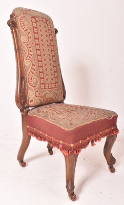 Lot 377 - 19TH CENTURY MAHOGANY & TAPESTRY NEEDLEPOINT NURSING CHAIR