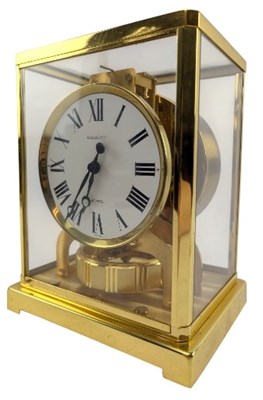 Lot 31 - LAEGER LECOULTRE - VINTAGE ATMOS GILT & GLASS SEE-THROUGH MANTEL CLOCK
