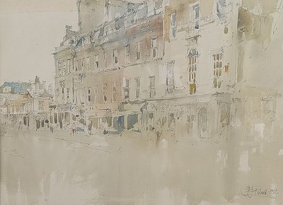Lot 123 - JOHN FREDERICK PALMER - ARGYLE STREET, BATH - 1988 WATERCOLOUR ON PAPER PAINTING
