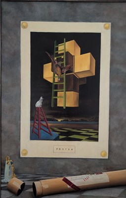 Lot 168 - DAVOUD ZAHED (1936-1992) - POSTER, CIRCA 1979 - ACRYLIC ON CANVAS PAINTING