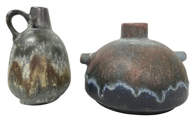 Lot 82 - RUSCHA KERAMIK - MODEL 320/14 & 348 - A PAIR OF 1960S WEST GERMAN VASE
