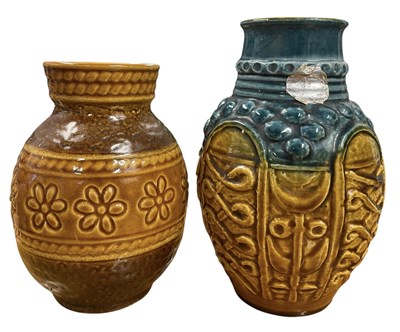 Lot 113 - BAY KERAMIK - MODEL 660/17 & 98/20 - PAIR OF 1960S WEST GERMAN VASE