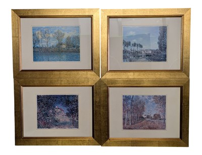 Lot 578a - AFTER ALFRED SISLEY (1839-1899) SET OF FOUR PRINTS - FRAMED AND GLAZED