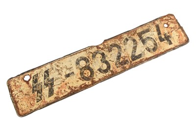 Lot 439 - WWII SECOND WORLD WAR WAFFEN SS NUMBER PLATE