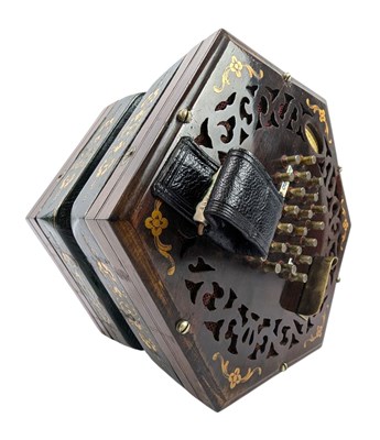 Lot 8 - C. WHEATSTONE & CO, LONDON - VICTORIAN ROSEWOOD 48 NOTED CONCERTINA