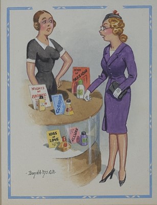 Lot 144 - DONALD MCGILL (1875-1962) - '...SCENTS FOR NICE GIRLS' - WATERCOLOUR