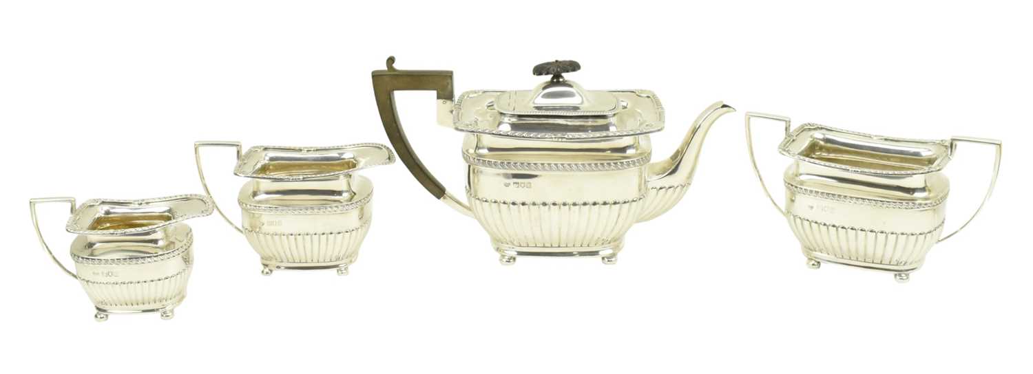 Lot 5 - EARLY 20TH CENTURY EDWARD VII HALLMARKED SILVER TEA SERVICE
