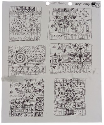Lot 158 - ALAN DAVIE (1920-2014) - UNTITLED PEN ON PAPER SKETCH PAINTING