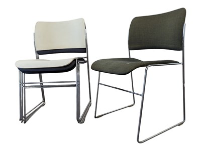 Lot 588a - DAVID ROWLAND - HOWE 40/4 FOUR DANISH OFFICE / DINING CHAIRS