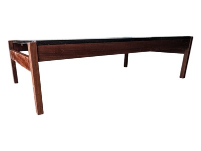 Lot 591a - GUY ROGERS - A MID CENTURY LAMINATE & TEAK LONG JOHN COFFEE TABLE