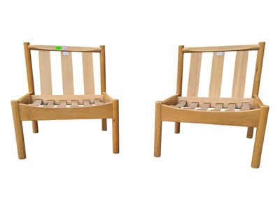 Lot 569 - ERCOL FURNITURE - MODEL 747 PAIR OF LOW LOUNGE CHAIRS