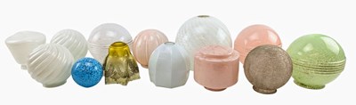 Lot 395 - COLLECTION OF THIRTEEN PIECES OF ART DECO GLASS LAMPSHADES