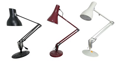 Lot 360 - THREE MID 20TH CENTURY ANGLEPOISE DESK LAMPS