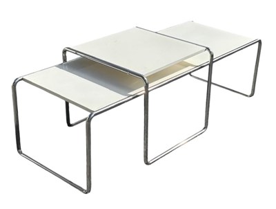 Lot 195 - STYLE OF MARCEL BREUER FOR GAVINA - DUE TAVOLINI LACCIO COFFEE TABLE