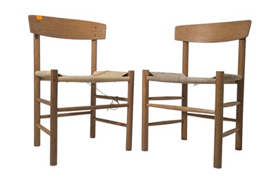 Lot 88 - BORGE MOGENSEN FOR FREDERICIA - TWO MID CENTURY J39 MODEL DANISH DINING CHAIRS