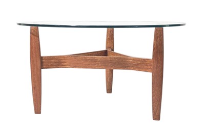 Lot 103 - HERBERT GIBBS - MID CENTURY TEAK & GLASS TOP COFFEE TABLE