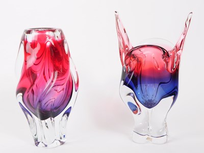 Lot 14 - JOSEF HOSPODKA FOR CHRIBSKA - TWO CZECH STUDIO ART GLASS PIECES