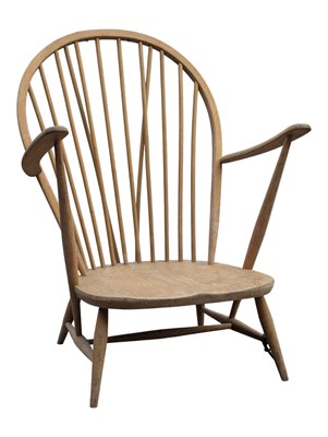 Lot 555 - LUCIAN ERCOLANI FOR ERCOL - MODEL 317 EASY GRANDFATHER ARMCHAIR
