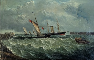 Lot 327 - G. WILSON (BRITISH) - 19TH CENTURY OIL ON CANVAS MARITIME PAINTING