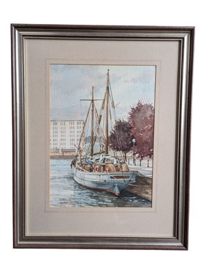 Lot 968 - GEORGE CLUTTER (BRISTOL SAVAGES) - WATERCOLOUR PAINTING OF A SAILBOAT