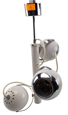 Lot 78 - ITALIAN GUZZINI MID 20TH CENTURY CIRCA 1970S WHITE & CHROME EYEBALL CEILING LIGHT