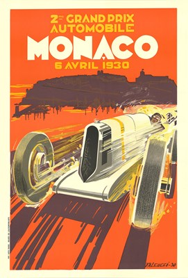Lot 81 - MONACO GRAND PRIX 1930 POSTER AFTER ROBERT FALCUCCI