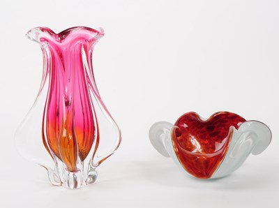 Lot 16 - JOSEF HOSPODKA FOR CHRIBSKA - MURANO - TWO STUDIO ART GLASS PIECES