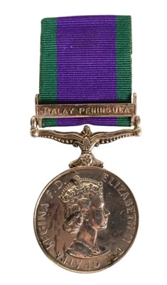 Lot 13 - QUEEN ELIZABETH II ERA GENERAL SERVICE MEDAL WITH MALAY PENINSULA CLASP