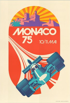 Lot 14 - GRAND PRIX MONACO MAY 1975 LITHOGRAPHIC POSTER