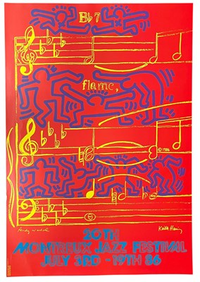 Lot 409 - KEITH HARING & ANDY WARHOL 1986 POSTER FOR THE MONTREUX JAZZ FESTIVAL